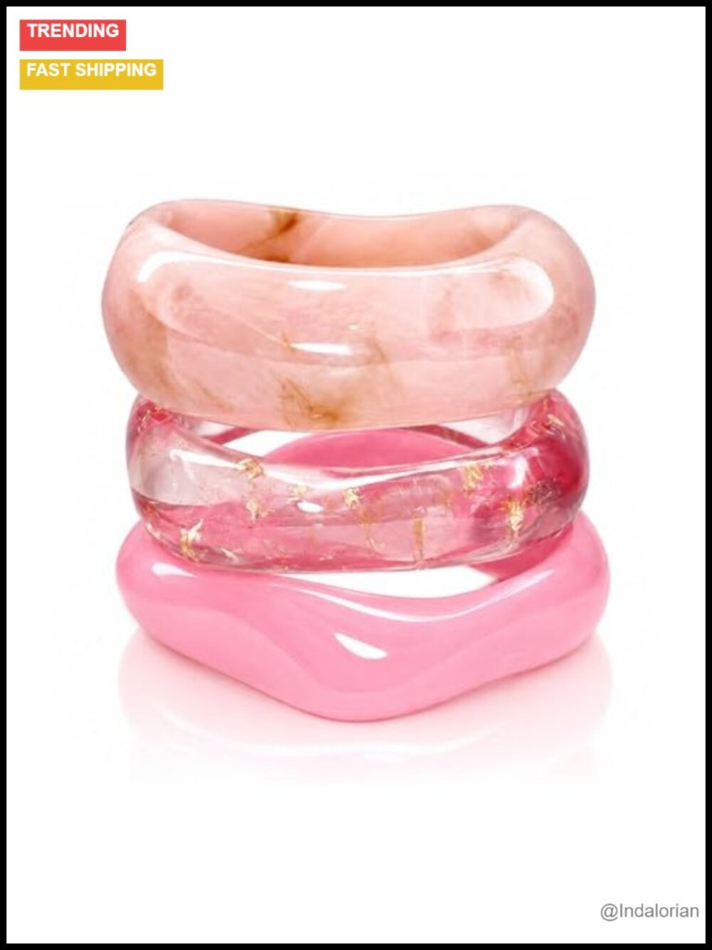 Chunky Acrylic Bangle Bracelet Stackable Statement Jewelry for Women